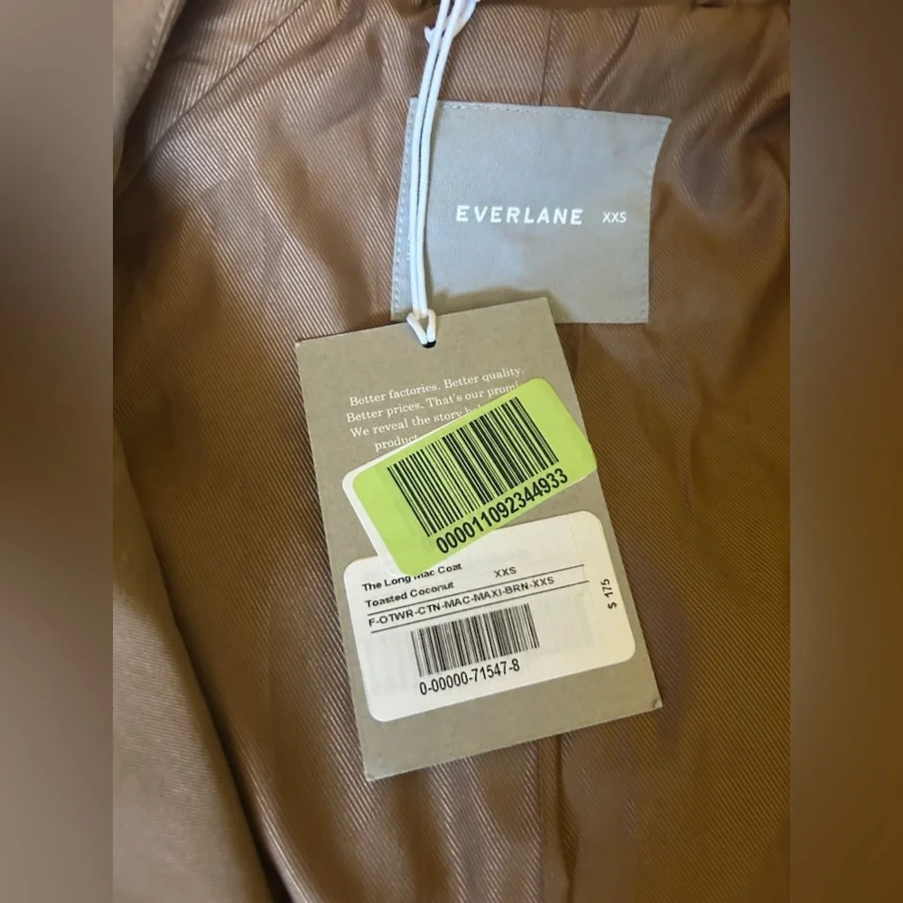 Everlane The Long Mac Trench Coat NWT Toasted Coconut - Picture 7 of 9